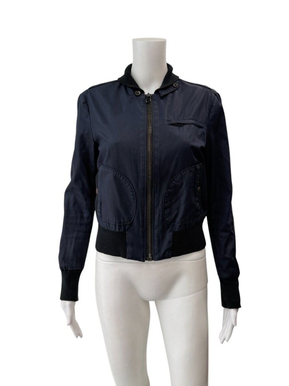 rag & bone Blue Short Cotton Bomber Jacket size 4